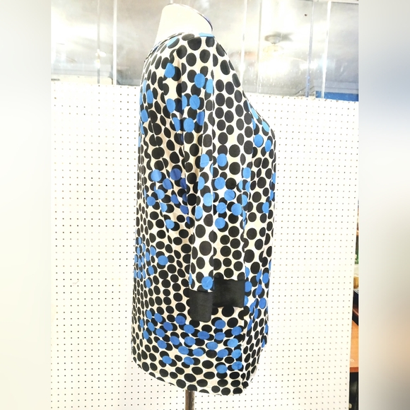Avenue Black and Blue Polka Dot Blouse - Picture 4 of 8